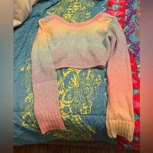 Rainbow cropped sweater